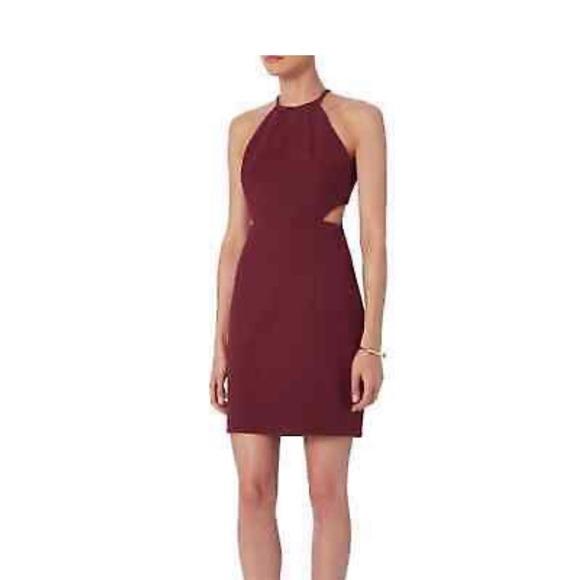 NWOT Intermix Kirby Burgundy Cutout Mini Dress - Picture 1 of 3